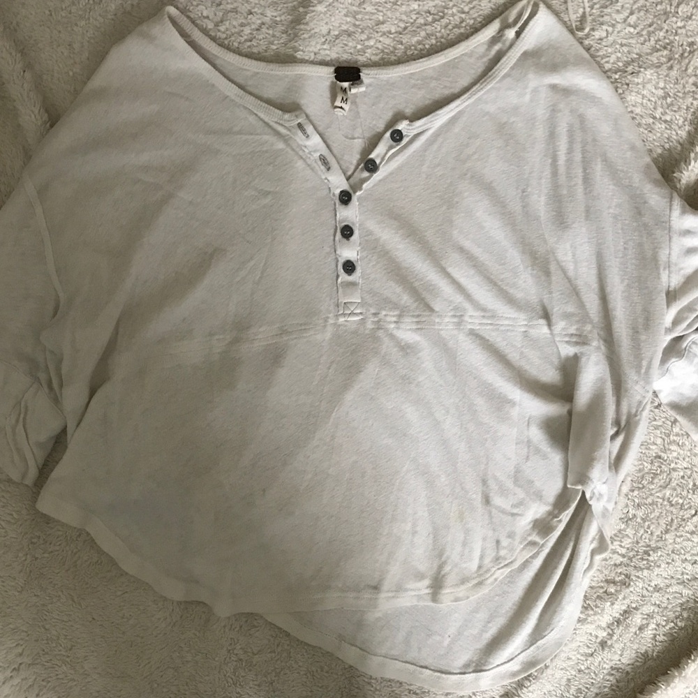 Free people Henley crop shirt